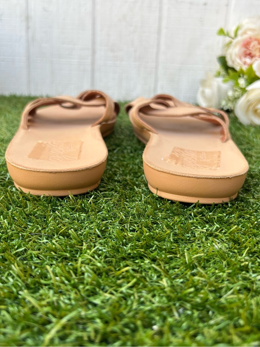 ANTELOPE Alta Woven
Leather Slide Sandal Women's Tan Slide Braided Strap Sz 40 - Picture 12 of 16